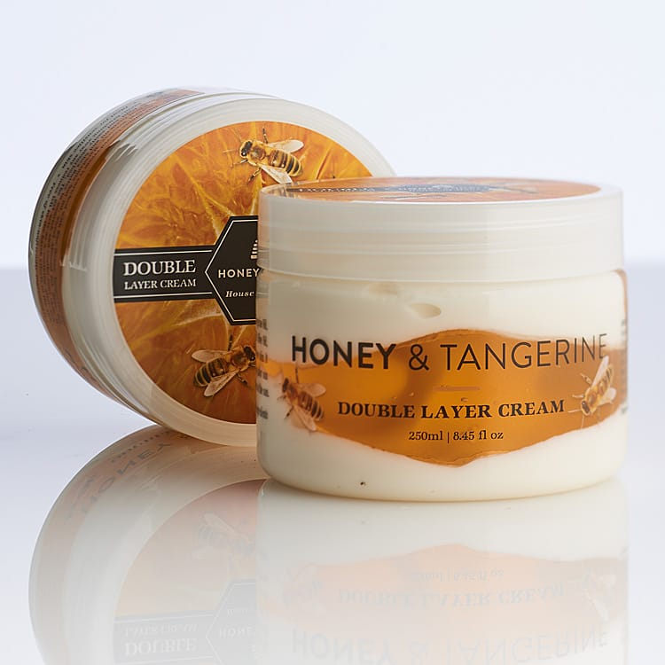Honeysuckle Honey & Tangerine Double Layer Cream 250ml tub with orange tangerine label