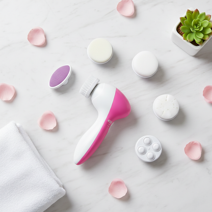 Flat Lay with attachments and rose petals