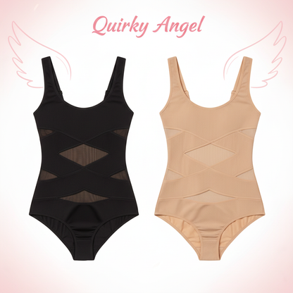 Hero shot - Black and Beige shapewear bodysuit
