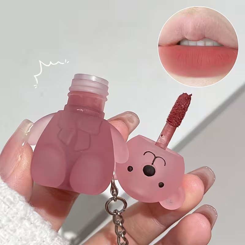 Little Bear Velvet Lip Glaze #02 Almonds colour swatch and product