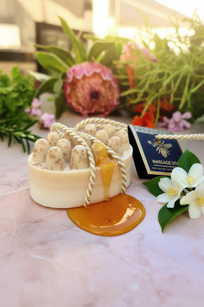 Honeysuckle Massage Soap nodule texture close-up