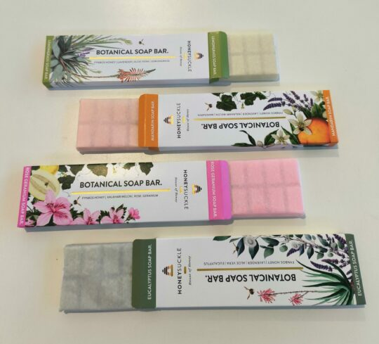 Honeysuckle Botanical Soap Bar bars out of packaging