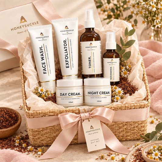 Honeysuckle Face Care Set presented as a premium gift basket