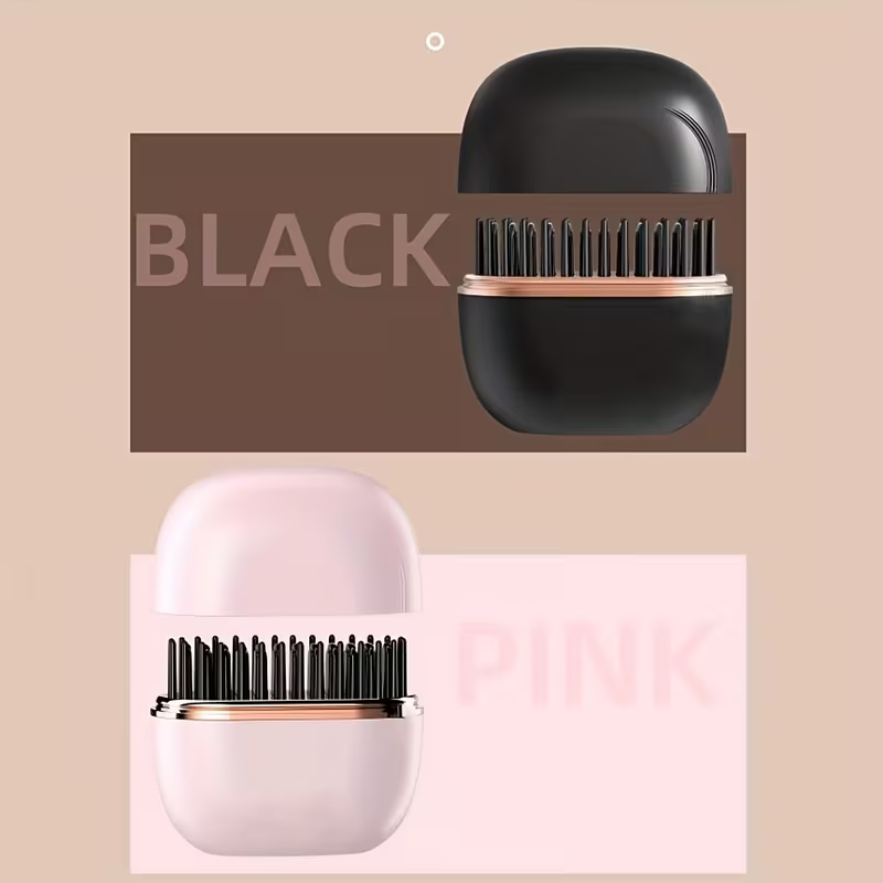 Mini hair straightener comb close up