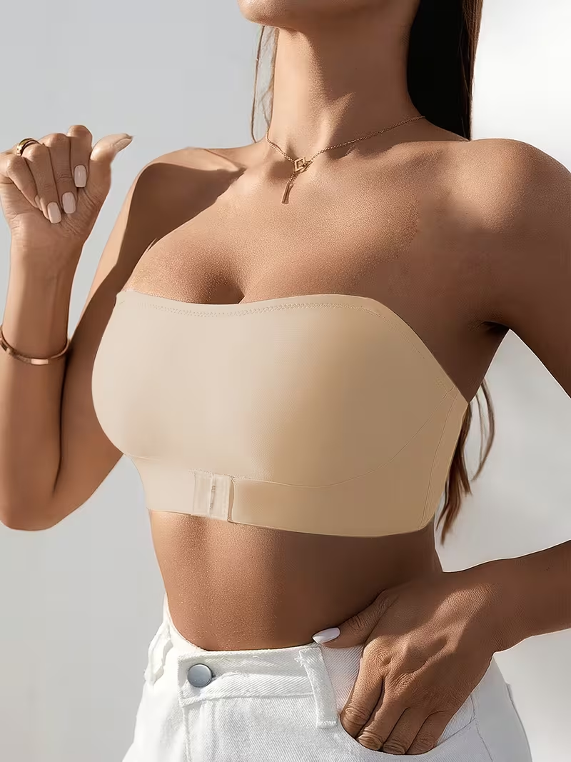 Angel Bare Strapless Bandeau Bra - Light Beige lifestyle close-up