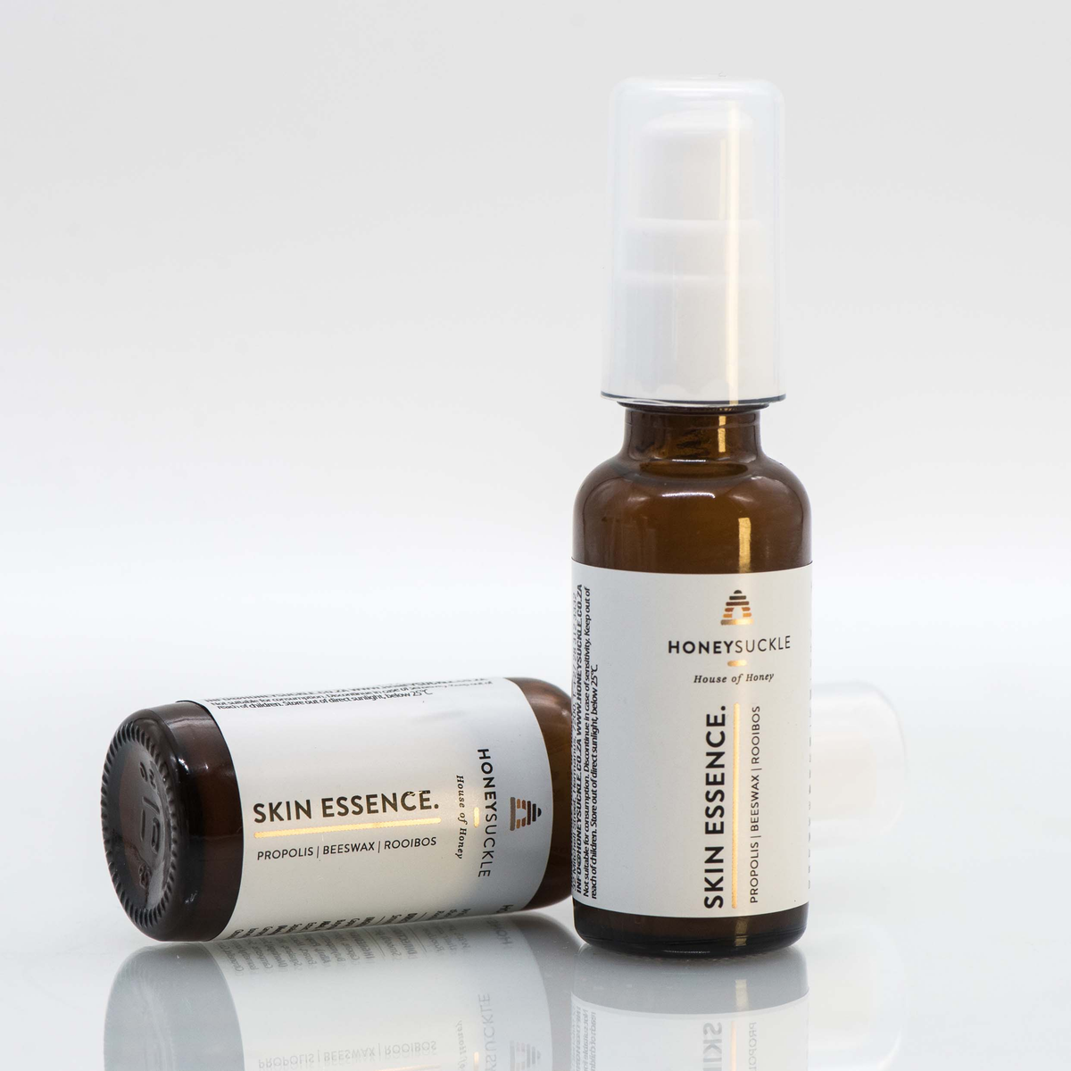 Original Honeysuckle Skin Essence 30ml amber glass bottle with pump and protective cap