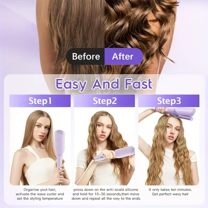 Large Wave Curling Iron dimensions - 27.5cm purple
